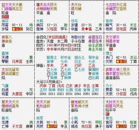 Meaning of the Eight Character Natal Chart Master Star