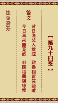 Zhuge Divine Sign 94th Sign
