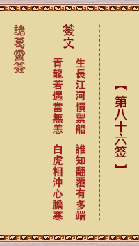 Zhuge Divine Sign 86th Sign