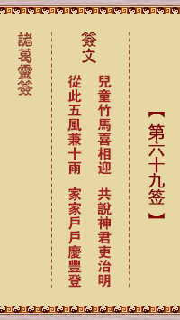 Zhuge Divine Sign 69th Sign
