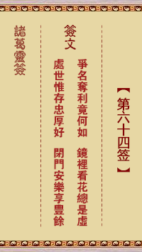Zhuge Divine Sign 64th Sign