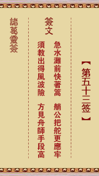 Zhuge Divine Sign 53rd Sign