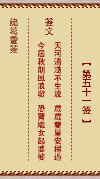 Zhuge Divine Sign 51st Sign