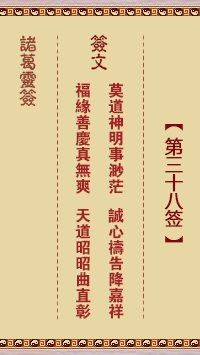 Zhuge Divine Sign 38th Sign