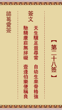Zhuge Divine Sign 28th Sign