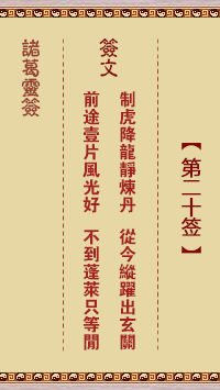 Zhuge Divine Sign 20th Sign