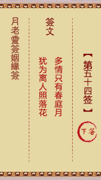 Lunar New Year Sign for Marriage 54th Sign: Lower