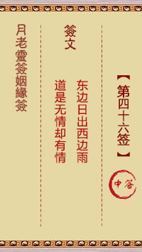 Lunar Elder Spiritual Sign for Marriage Sign 46: Medium