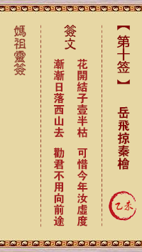 A-Ma Sign 10th Sign: Yue Fei Plundering Qin Juni