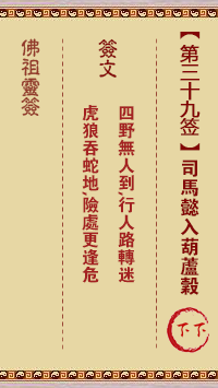 Buddha Spiritual Signature 39th Sign: Sima Yi Entering Huludu Valley Lower Sign