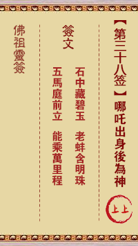Buddha Spiritual Signature 38th Sign: Na Tcha is a god after his birth