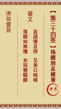 Buddha Spiritual Signature 34th Sign: Wuji sells firewood Great auspicious sign