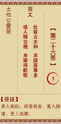 Duke of the Earth's Spiritual Sign 26th Sign 吉