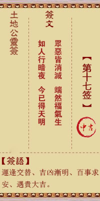 Duke of the Earth's Spiritual Signature 17th Sign 中吉