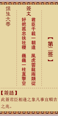 Bao Sheng Da Di Ling Tiao Sign No. 2: Jun, [Use Qian Gua]