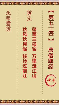 Northern Emperor Spiritual Signature 50th Sign: Tang Monk fetching scriptures Zhongping