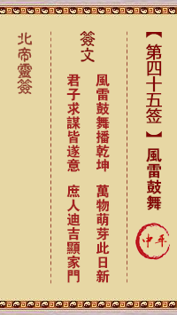 Beidi Lingzhi 45th Sign: Wind and Thunder Inspiration Zhongping