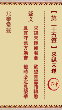 Northern Emperor Spiritual Signature 25th Sign: Seeking for an Attempt Lower Center